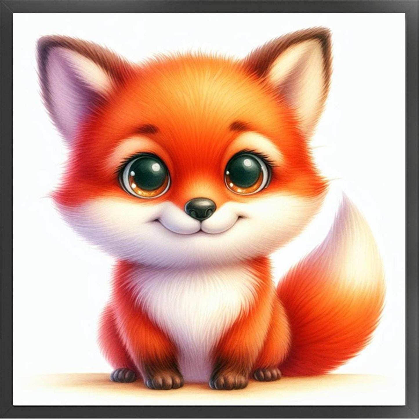 Cute Fox - Full 18CT Stamped Cross Stitch 20x20CM - Huacan
