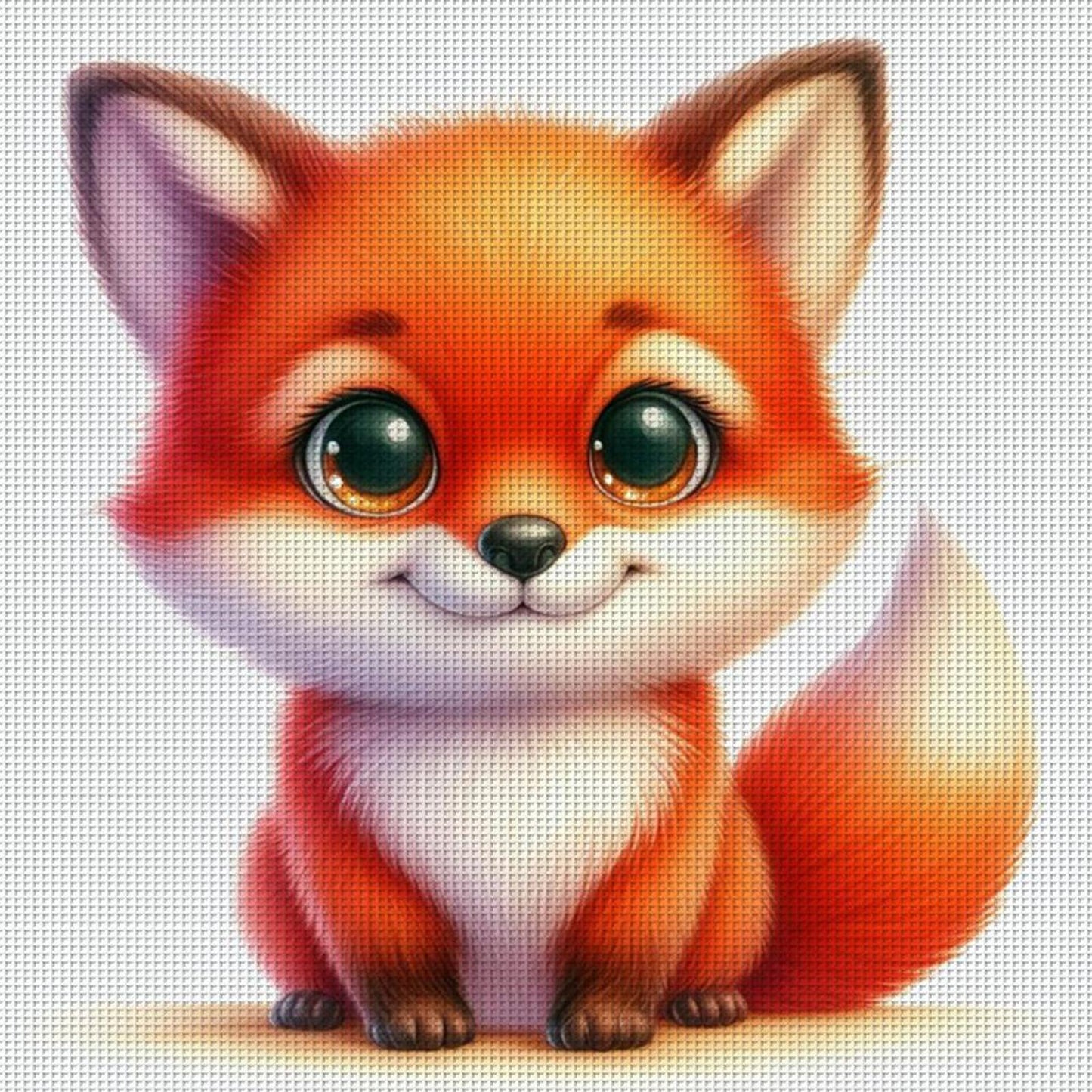 Cute Fox - Full 18CT Stamped Cross Stitch 20x20CM - Huacan