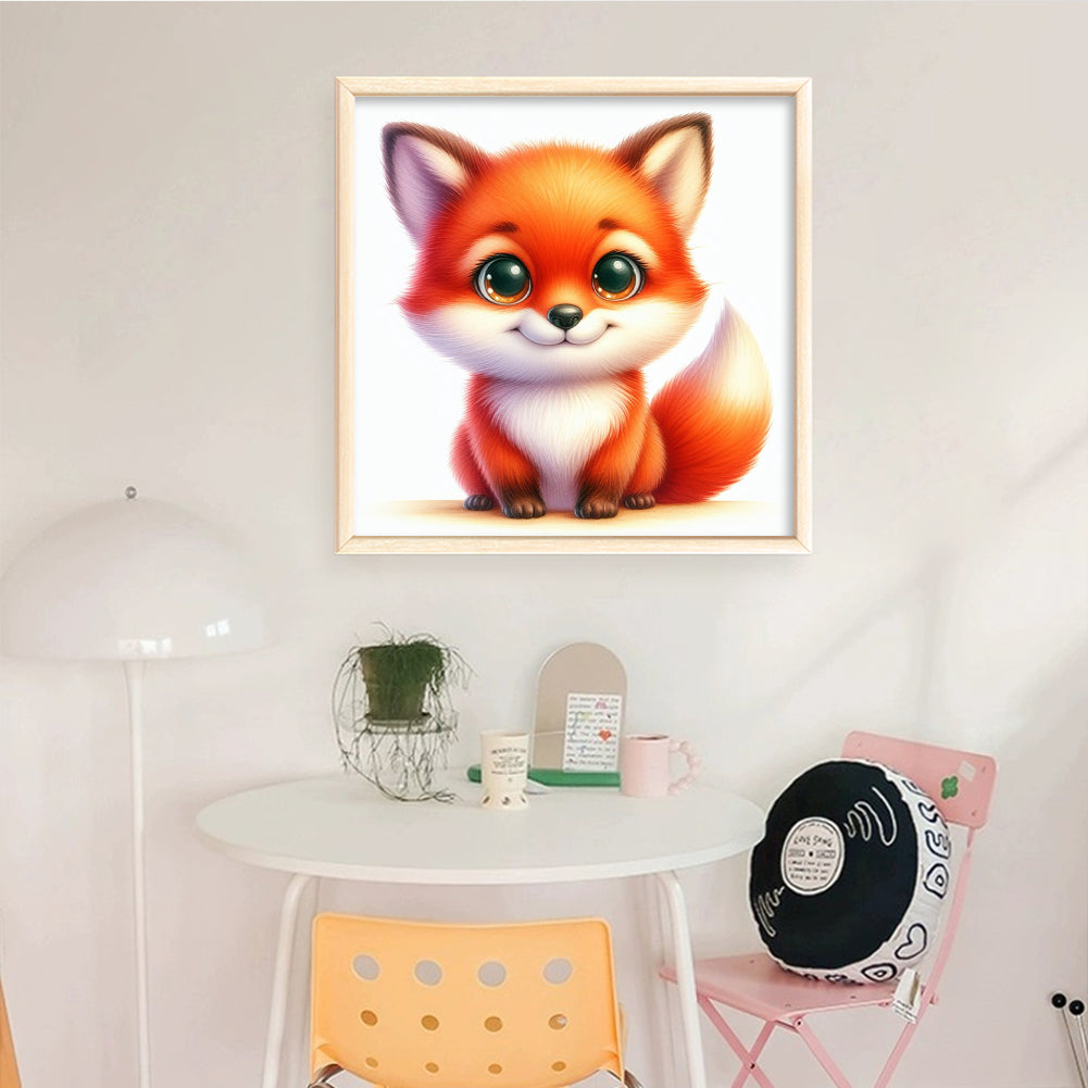 Cute Fox - Full 18CT Stamped Cross Stitch 20x20CM - Huacan