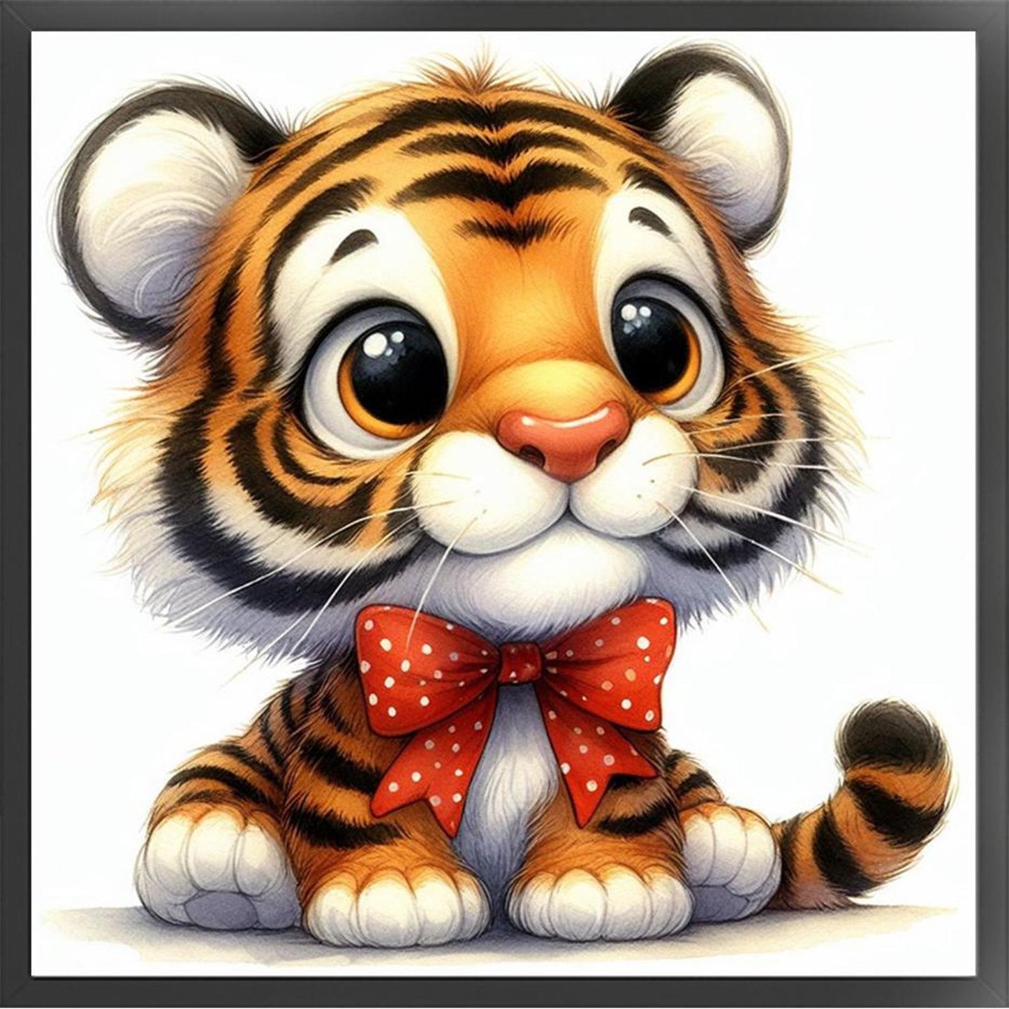 Cute Tiger - Full 18CT Stamped Cross Stitch 20x20CM - Huacan