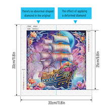 Load image into Gallery viewer, Framed Sailboat 30*30CM Special Shaped Drill Diamond Painting Drill Diamond Painting
