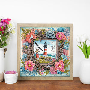 Frame Lighthouse 30*30CM Special Shaped Drill Diamond Painting Drill Diamond Painting