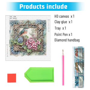 Framed Flowers And Birds 30*30CM Special Shaped Drill Diamond Painting Drill Diamond Painting