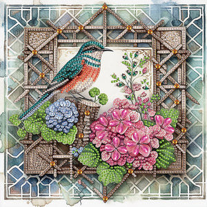 Framed Flowers And Birds 30*30CM Special Shaped Drill Diamond Painting Drill Diamond Painting