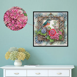 Framed Flowers And Birds 30*30CM Special Shaped Drill Diamond Painting Drill Diamond Painting