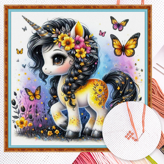 Colorful Unicorn - Full 14CT Counted Cross Stitch 40x40CM - Yishu