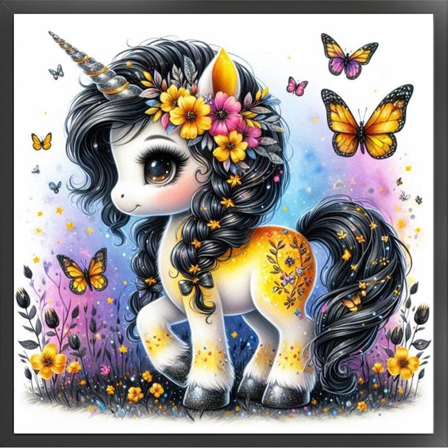 Colorful Unicorn - Full 14CT Counted Cross Stitch 40x40CM - Yishu