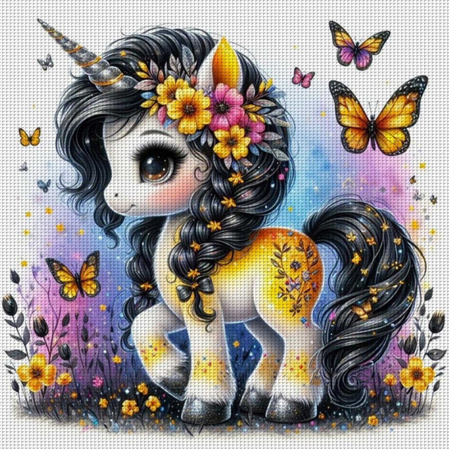 Colorful Unicorn - Full 14CT Counted Cross Stitch 40x40CM - Yishu