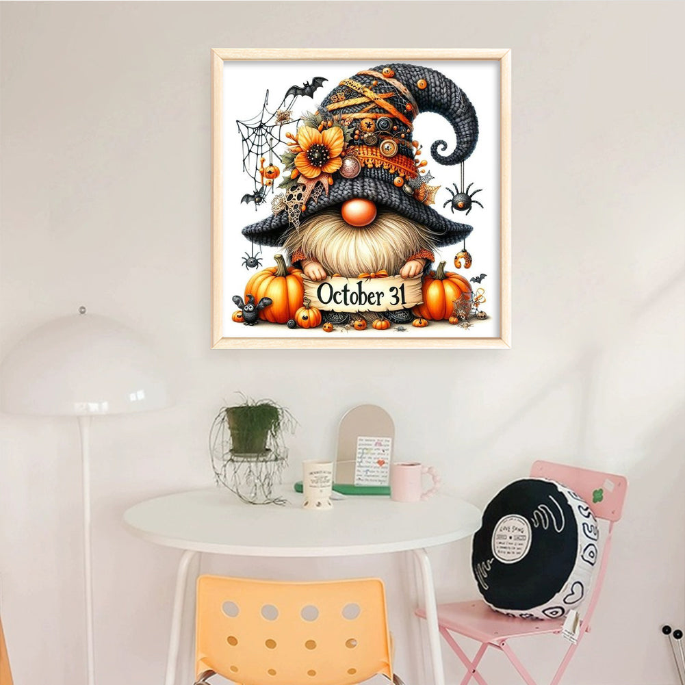 Halloween Pumpkin Goblin - Full 14CT Counted Cross Stitch 40x40CM - Yishu