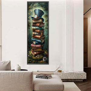 Book Mountain Hat 30*90CM(Canvas) Full Round Drill Diamond Painting