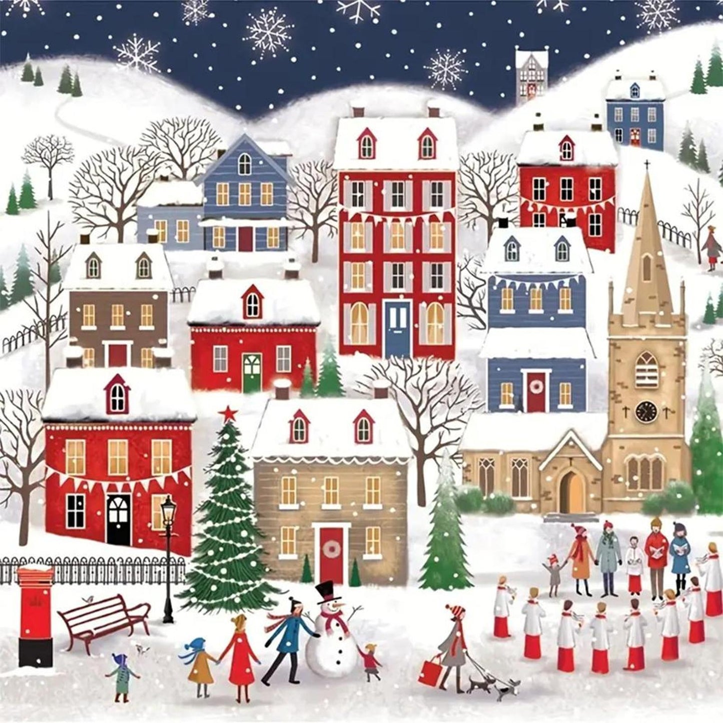Winter Town - Full 14CT Counted Cross Stitch 40x40CM - Huacan