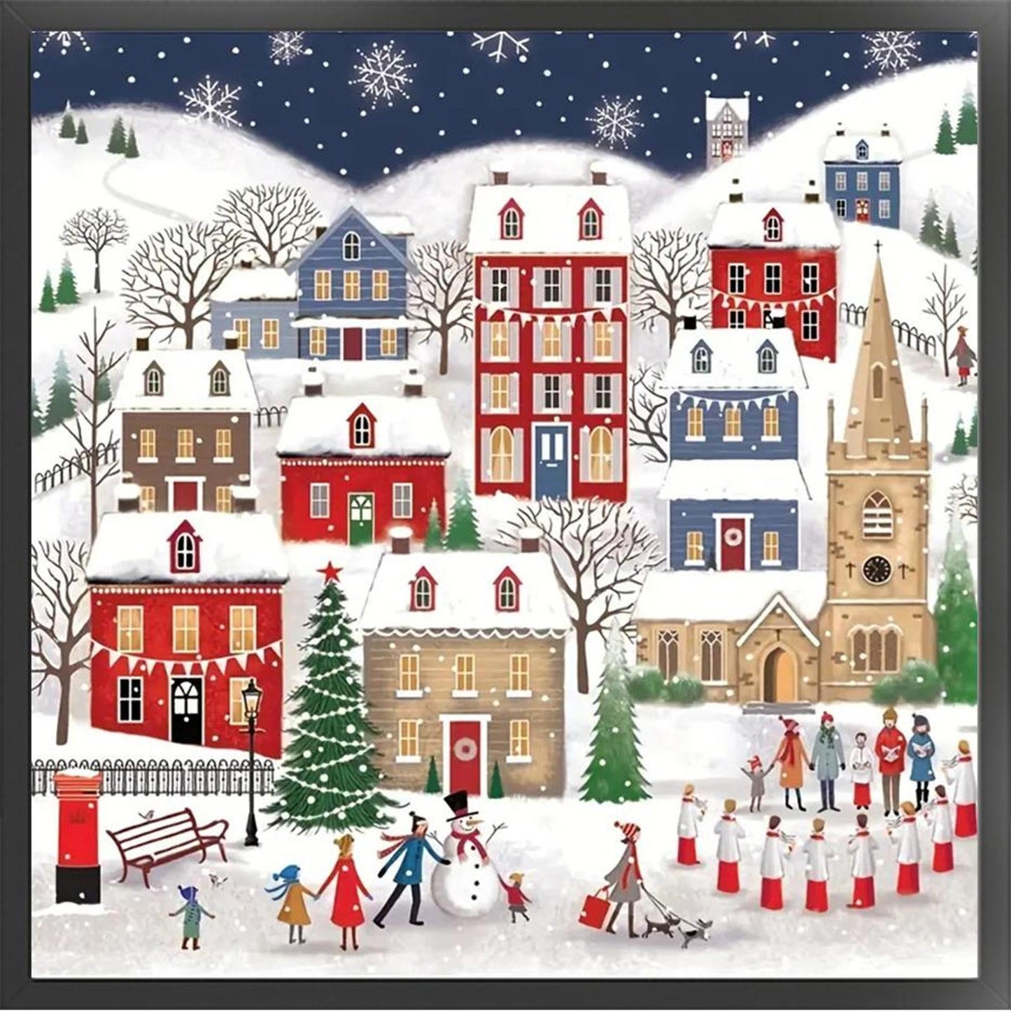 Winter Town - Full 14CT Counted Cross Stitch 40x40CM - Huacan