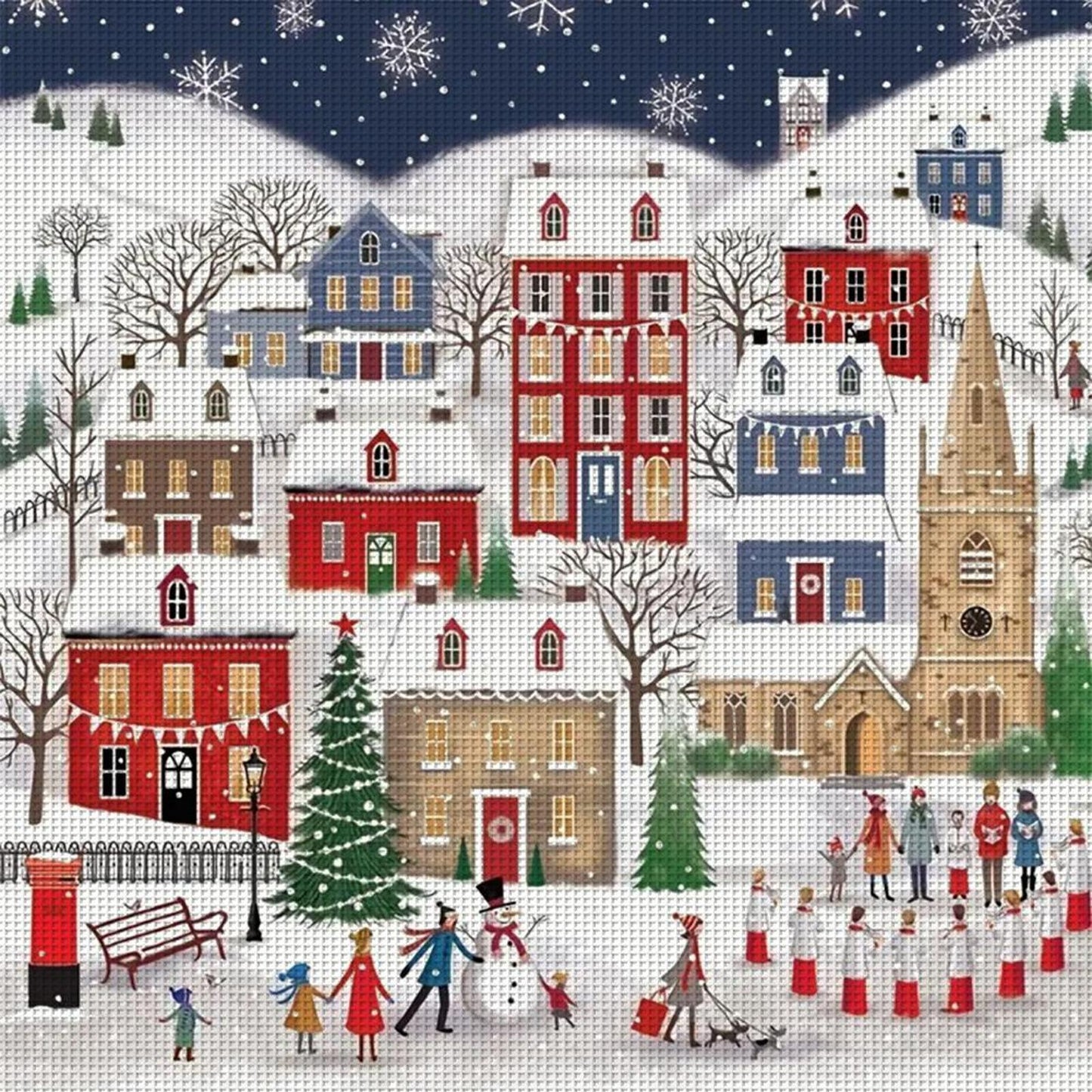 Winter Town - Full 14CT Counted Cross Stitch 40x40CM - Huacan