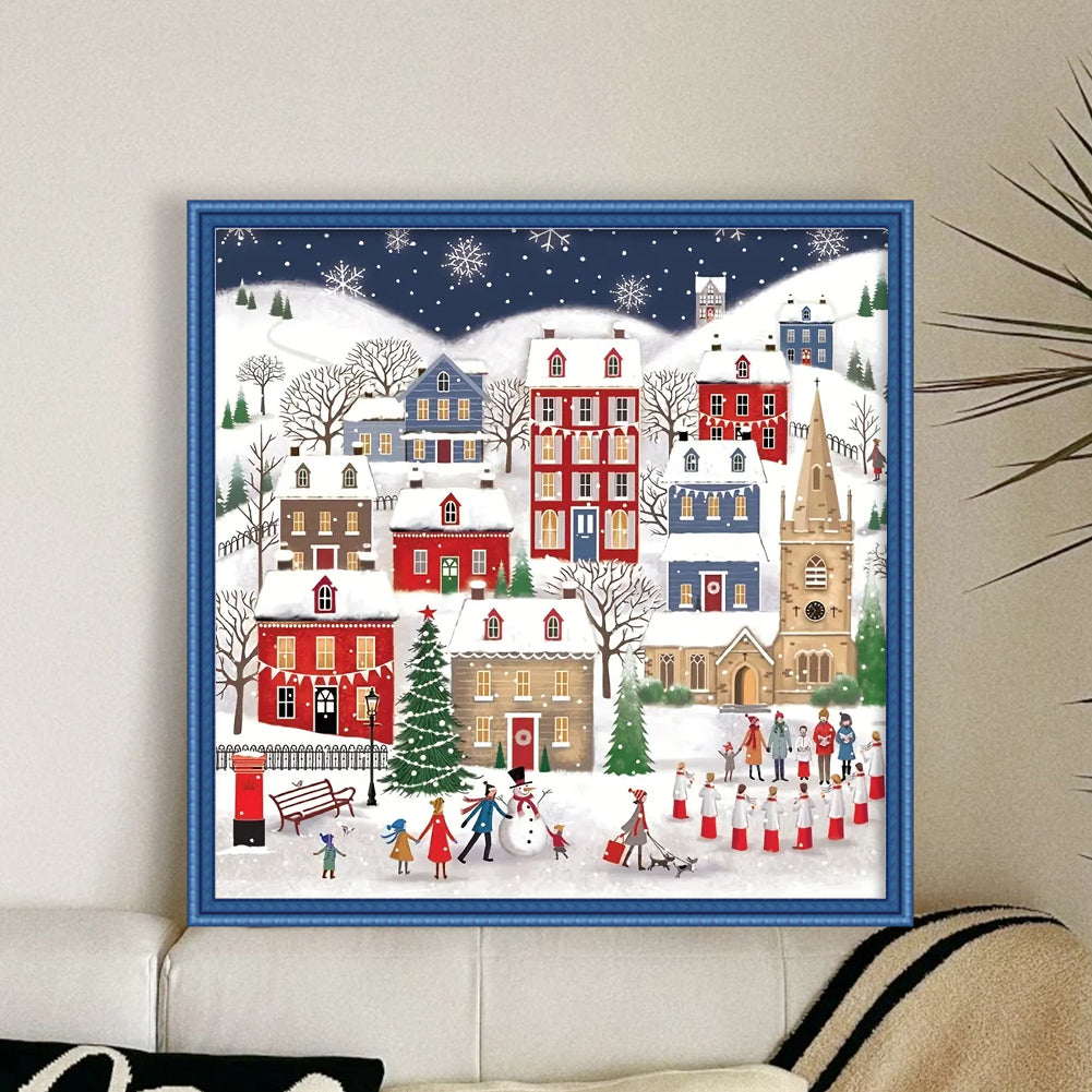 Winter Town - Full 14CT Counted Cross Stitch 40x40CM - Huacan