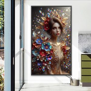 Flower Girl 40*70CM Full Round Drill Diamond Painting Drill Diamond Painting