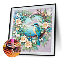 Load image into Gallery viewer, Love Wreath Blue Tit 40*40CM Full AB Round Drill Diamond Painting Drill Diamond Painting
