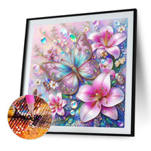 Load image into Gallery viewer, Lily Butterfly 40*40CM Full AB Round Drill Diamond Painting Drill Diamond Painting
