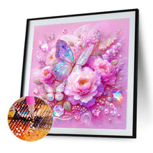 Load image into Gallery viewer, Peony Flower Butterfly 40*40CM Full AB Round Drill Diamond Painting Drill Diamond Painting
