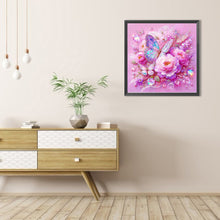 Load image into Gallery viewer, Peony Flower Butterfly 40*40CM Full AB Round Drill Diamond Painting Drill Diamond Painting
