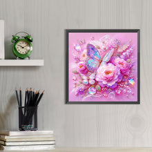 Load image into Gallery viewer, Peony Flower Butterfly 40*40CM Full AB Round Drill Diamond Painting Drill Diamond Painting
