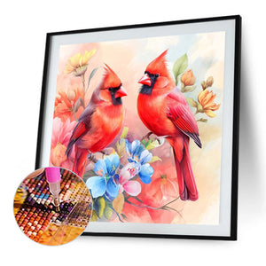 Double Cardinal 40*40CM Full AB Round Drill Diamond Painting Drill Diamond Painting
