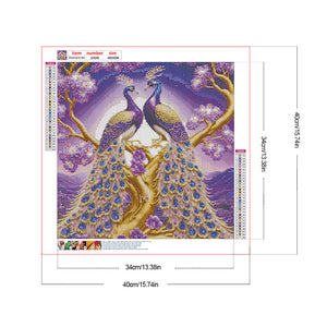 Peacock 40*40CM Full Round Drill Diamond Painting Drill Diamond Painting