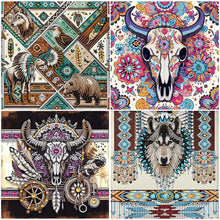 Load image into Gallery viewer, 4PCS Animal 30*30CM(Canvas) Partial Special Shaped Drill Diamond Painting

