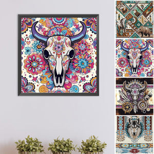 4PCS Animal 30*30CM(Canvas) Partial Special Shaped Drill Diamond Painting