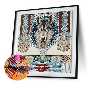 4PCS Animal 30*30CM(Canvas) Partial Special Shaped Drill Diamond Painting