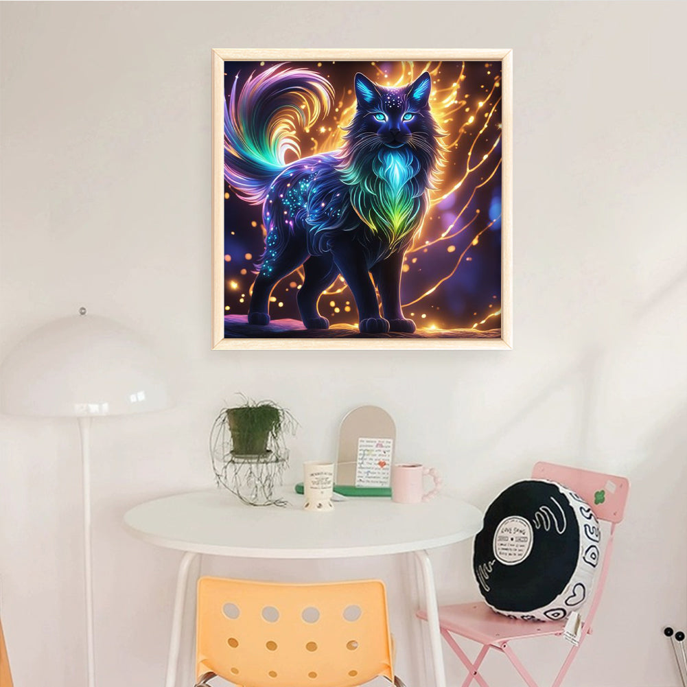 Magic Cat - Full 11CT Stamped Cross Stitch 50x50CM - Yishu