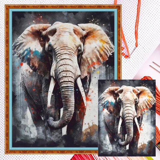 Elephant - Full 11CT Counted Cross Stitch 40x53CM - Yishu