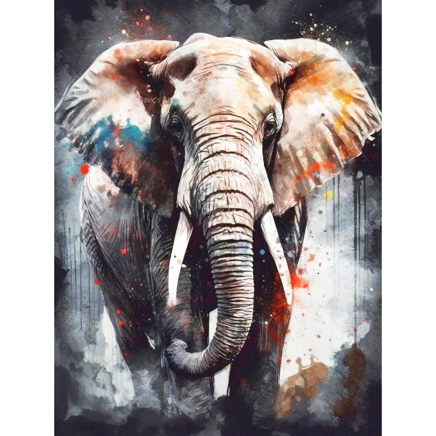 Elephant - Full 11CT Counted Cross Stitch 40x53CM - Yishu