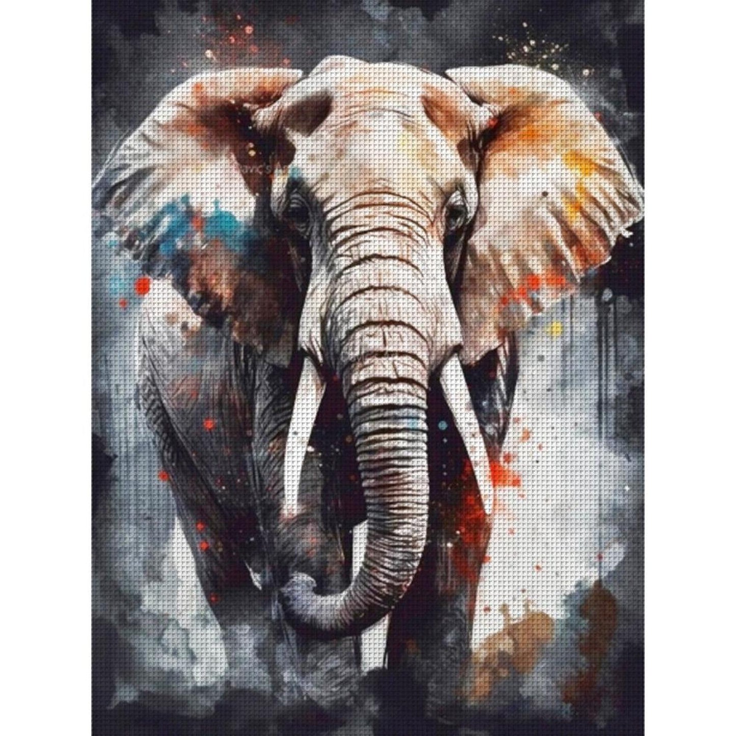 Elephant - Full 11CT Counted Cross Stitch 40x53CM - Yishu