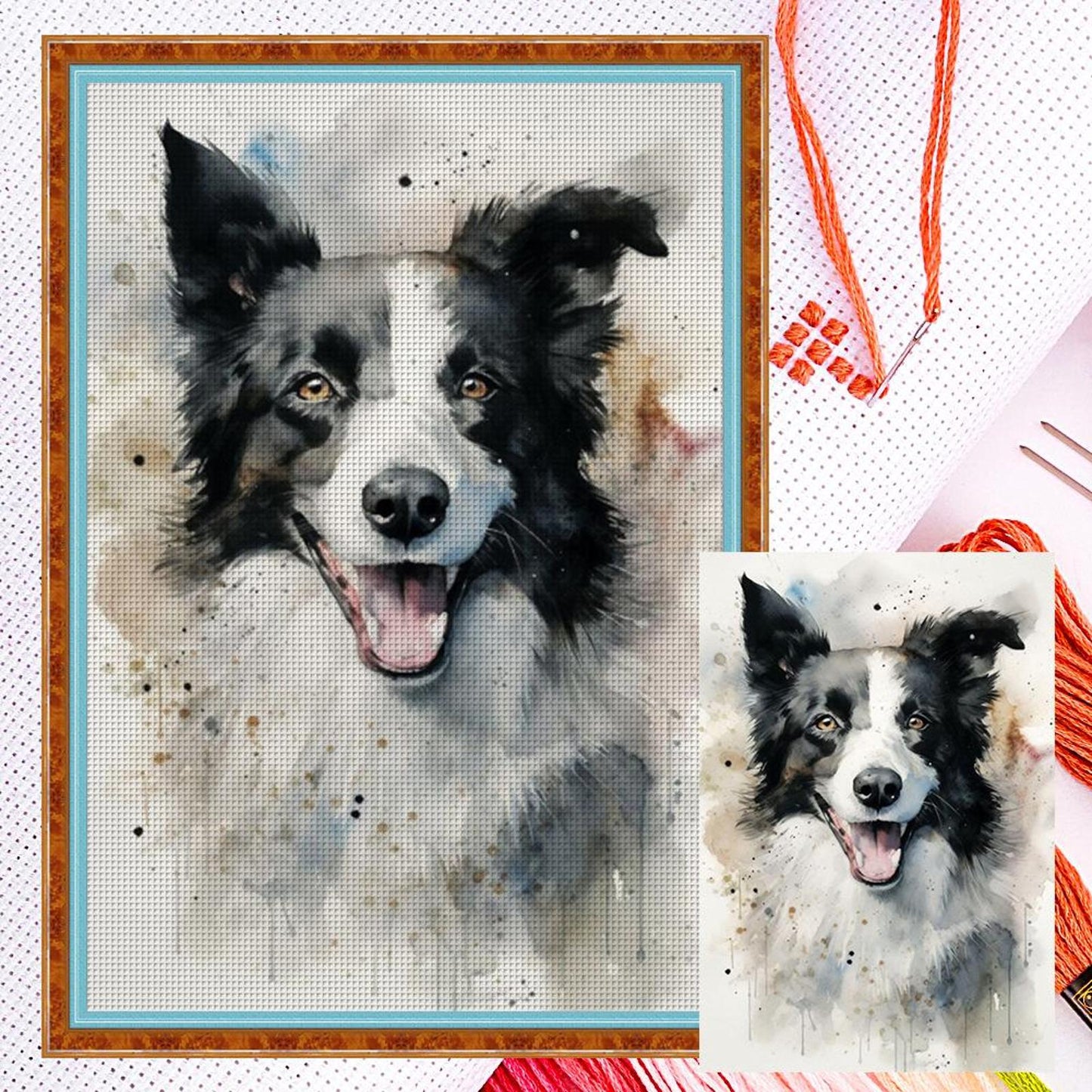 Border Collie - Full 11CT Counted Cross Stitch 40x60CM - Yishu