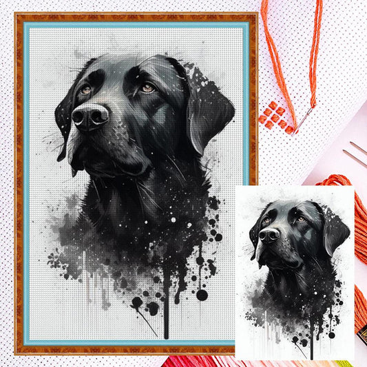 Black Dog - Full 11CT Counted Cross Stitch 40x60CM - Yishu