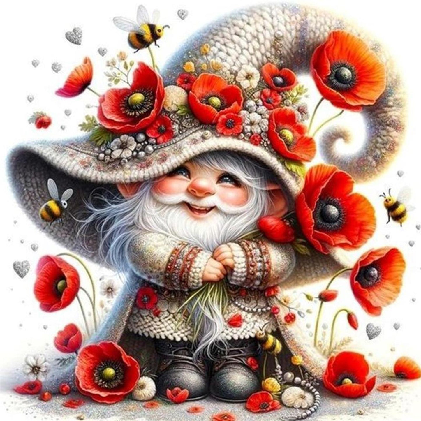 Poppy Dryad - Full 11CT Counted Cross Stitch 50x50CM - Huacan