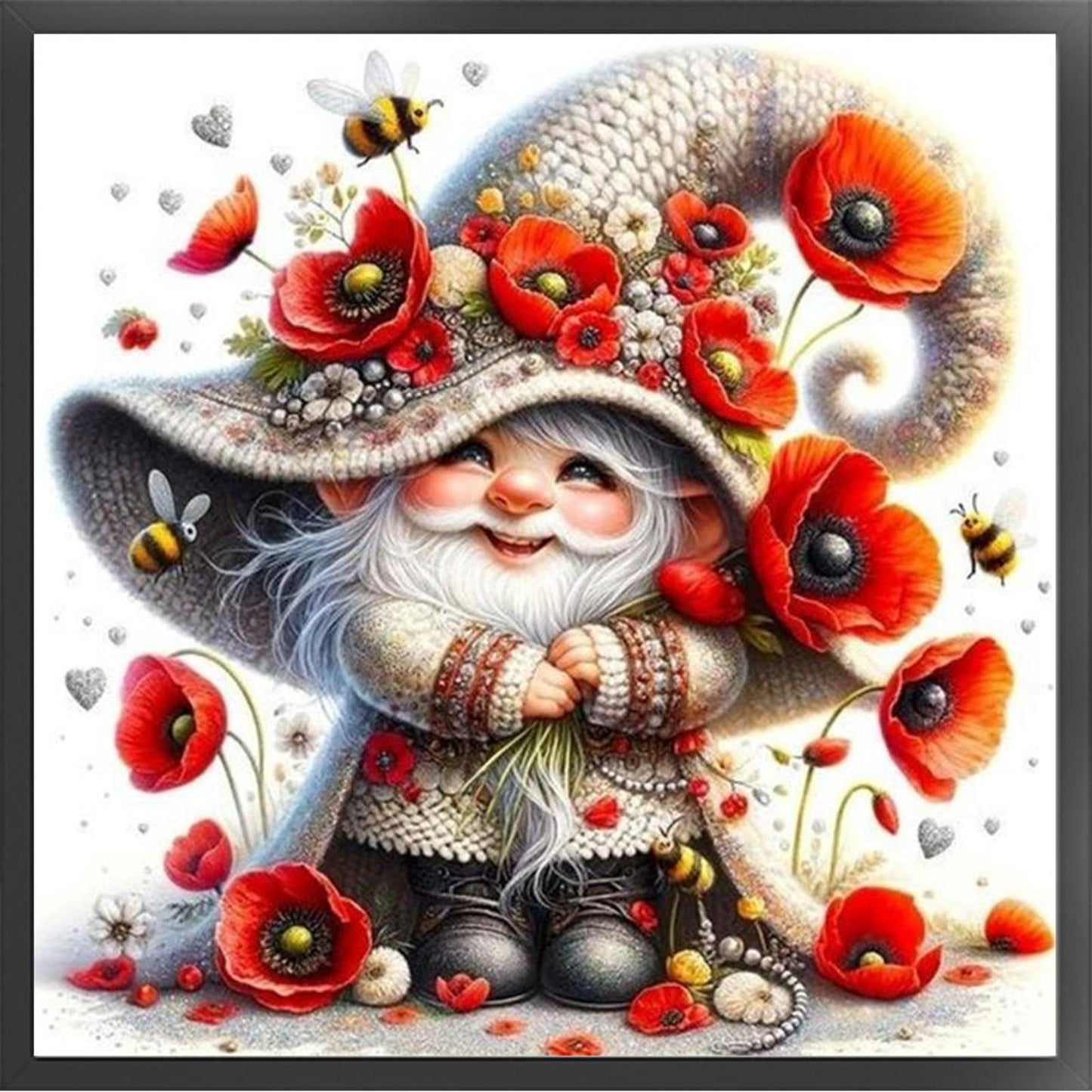Poppy Dryad - Full 11CT Counted Cross Stitch 50x50CM - Huacan