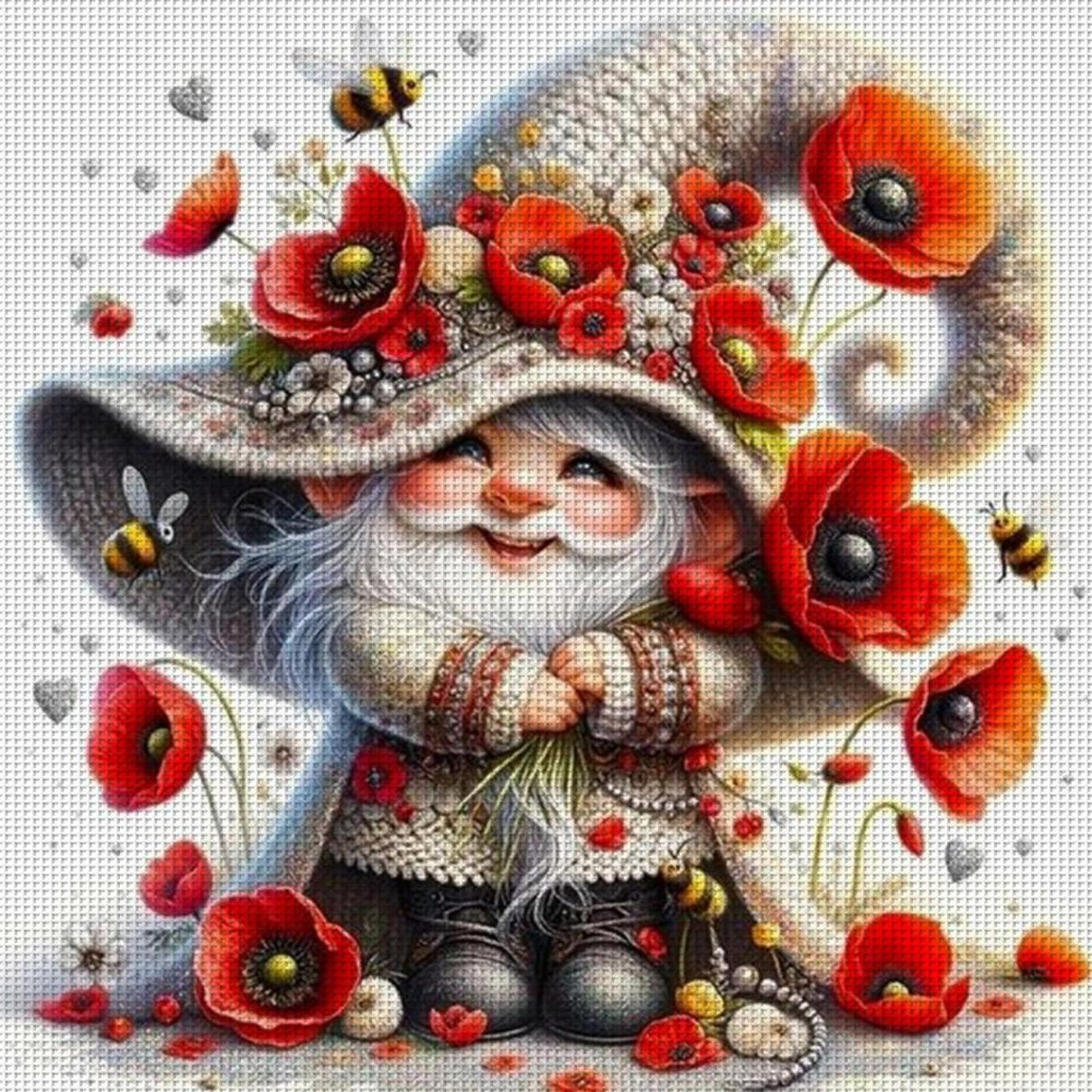 Poppy Dryad - Full 11CT Counted Cross Stitch 50x50CM - Huacan