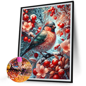 Winter Red Fruit Bird 40*50CM Full Square Drill Diamond Painting Drill Diamond Painting