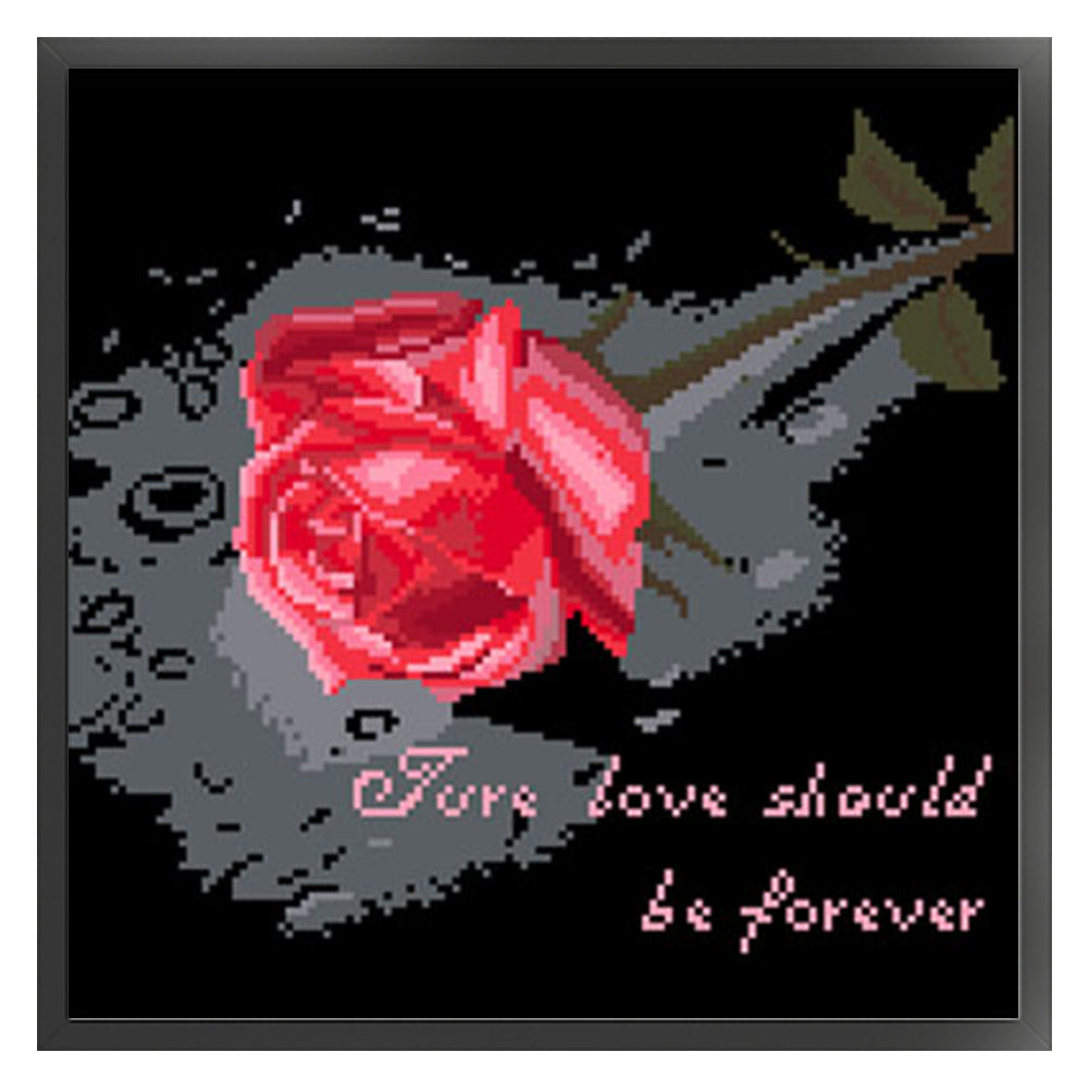 Language of Flowers - Full  9CT Stamped Cross Stitch - Bead Embroidery 35x35CM/13.78x13.78in