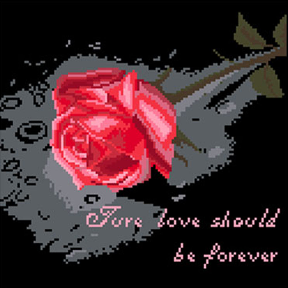 Language of Flowers - Full  9CT Stamped Cross Stitch - Bead Embroidery 35x35CM/13.78x13.78in