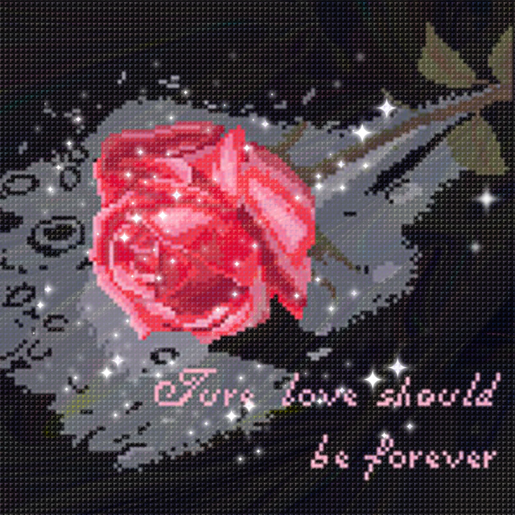 Language of Flowers - Full  9CT Stamped Cross Stitch - Bead Embroidery 35x35CM/13.78x13.78in