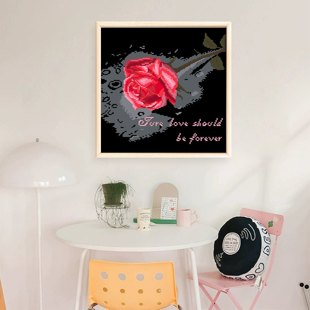 Language of Flowers - Full  9CT Stamped Cross Stitch - Bead Embroidery 35x35CM/13.78x13.78in