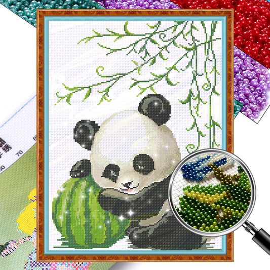 Panda Cub - Partial  9CT Stamped Cross Stitch - Bead Embroidery 40x55CM/15.75x21.65in