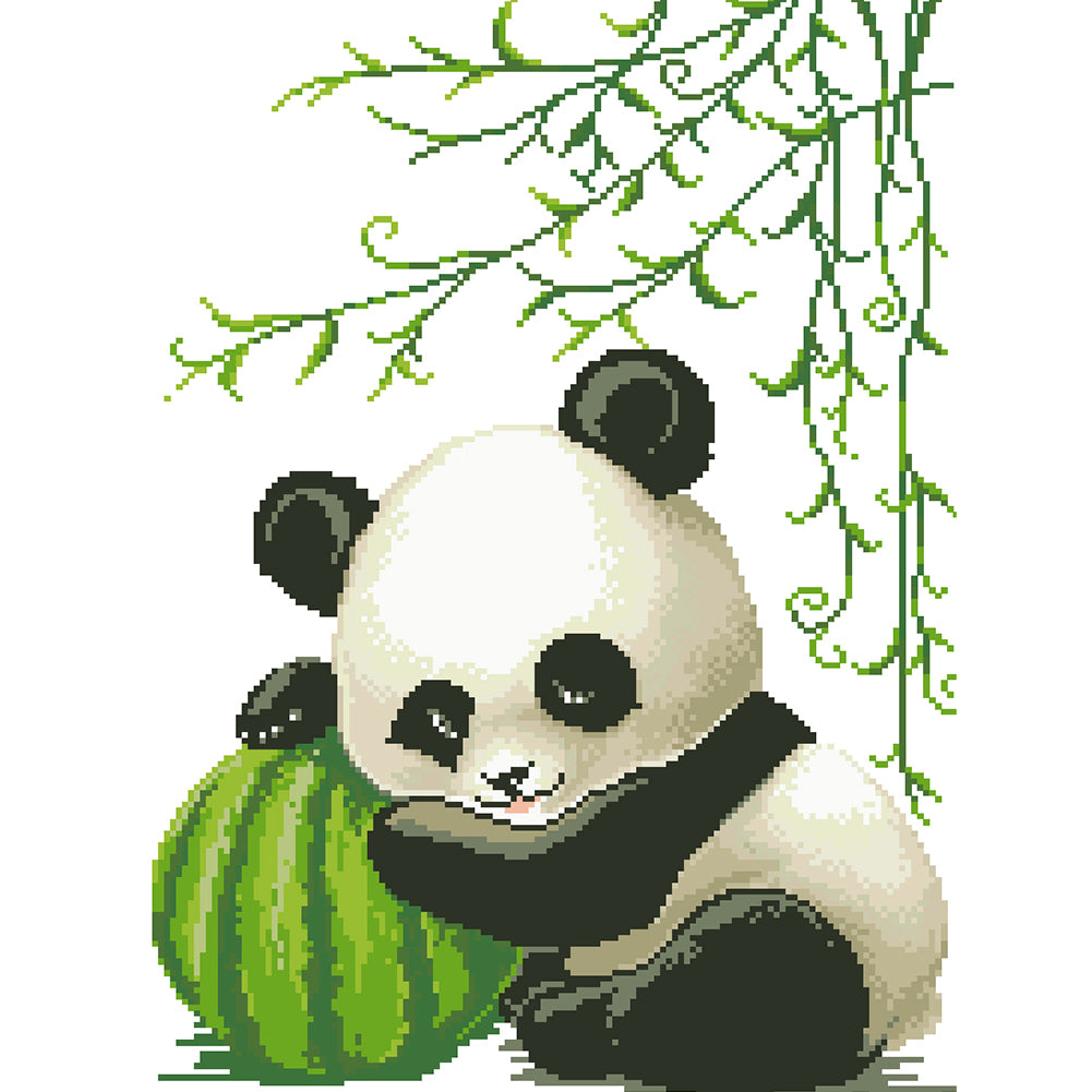 Panda Cub - Partial  9CT Stamped Cross Stitch - Bead Embroidery 40x55CM/15.75x21.65in