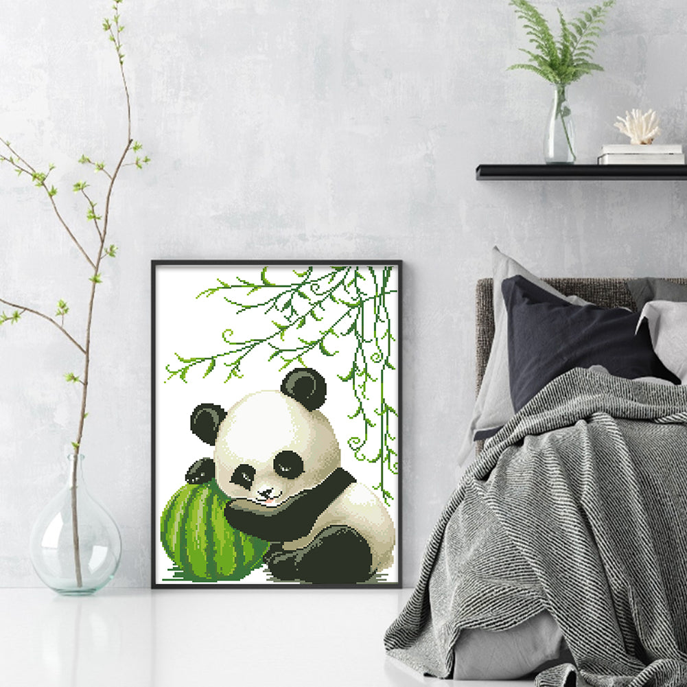Panda Cub - Partial  9CT Stamped Cross Stitch - Bead Embroidery 40x55CM/15.75x21.65in