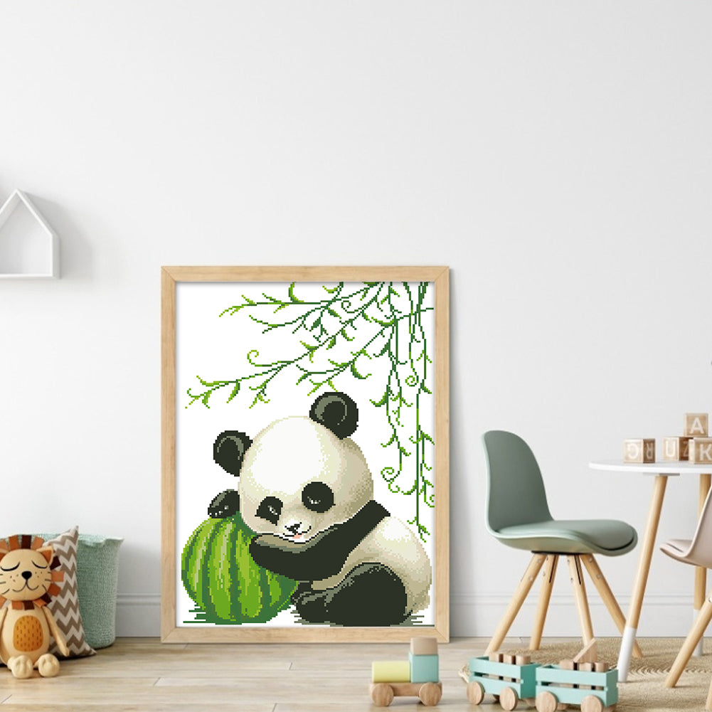 Panda Cub - Partial  9CT Stamped Cross Stitch - Bead Embroidery 40x55CM/15.75x21.65in
