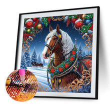 Load image into Gallery viewer, Christmas Horse 40*40CM Special Shaped Drill Diamond Painting Drill Diamond Painting
