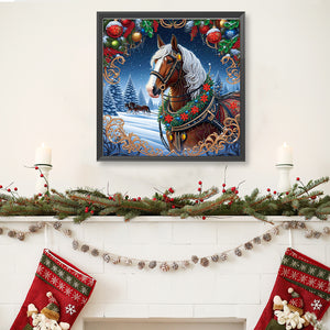 Christmas Horse 40*40CM Special Shaped Drill Diamond Painting Drill Diamond Painting