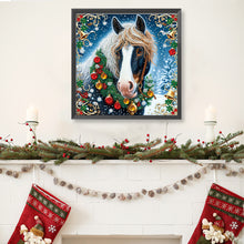 Load image into Gallery viewer, Christmas Horse 40*40CM Special Shaped Drill Diamond Painting Drill Diamond Painting
